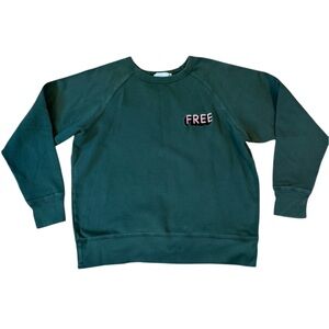 Aritzia Wilfred Free Green Embroidered FREE Crewneck Sweatshirt Medium